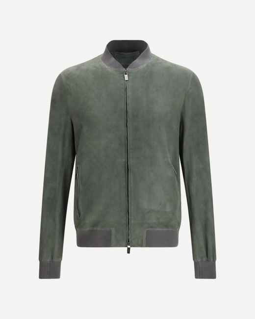 Salvatore Santoro Green Suede Jacket for men