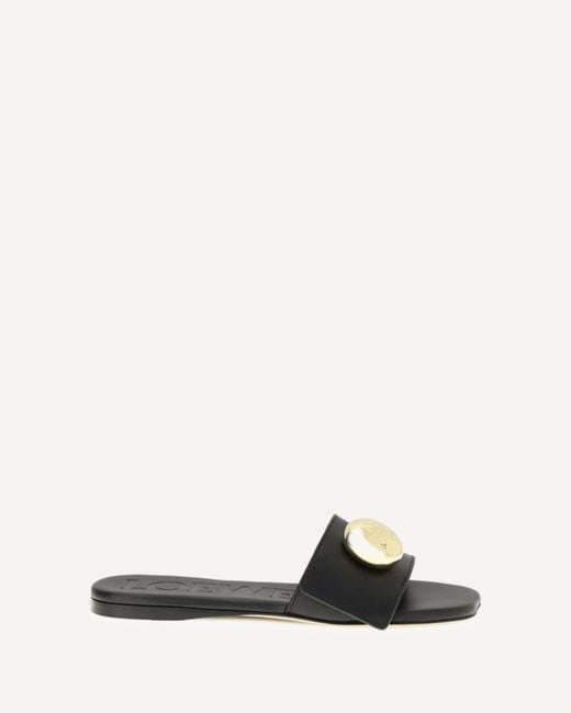Loewe White Pebble Slide Sandals