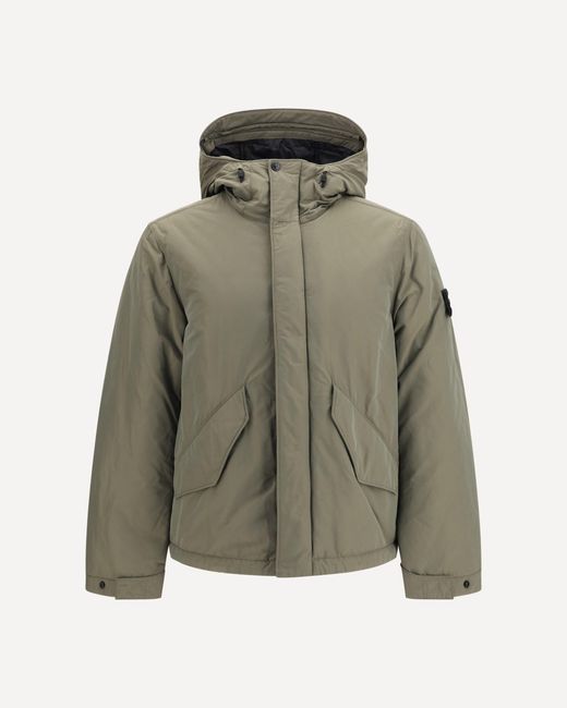 Stone Island Green Padded Micro Twill Jacket for men
