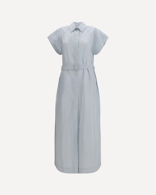 Jacob Cohen Blue Long Poplin Chemisier Dress