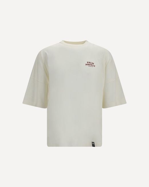 Palm Angels White Palm Drift Back Over T-Shirt for men