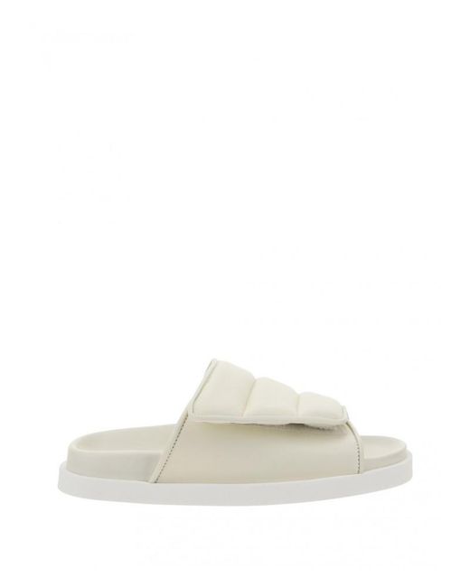 Gia Borghini Leather Puffy Sandal in White - Lyst