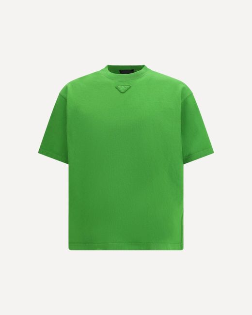 Prada Green Cotton T-Shirt for men