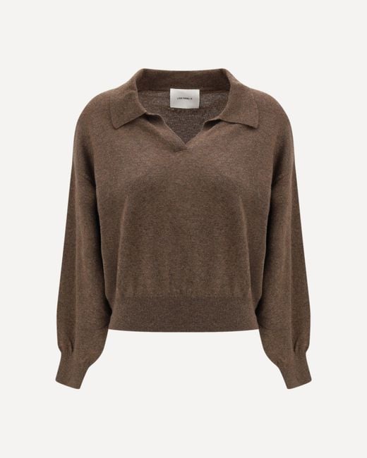 Lisa Yang Brown V-Neck Sweater