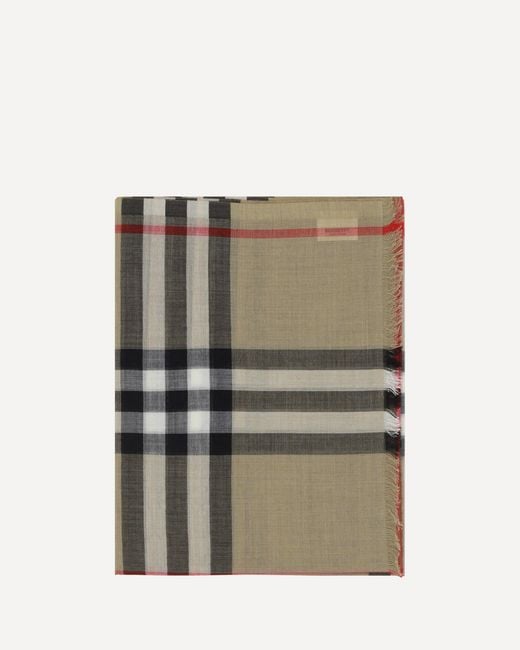 Burberry Natural Silk And Wool Blend Scarf