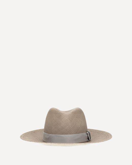 Brunello Cucinelli Natural Straw Fedora Hat