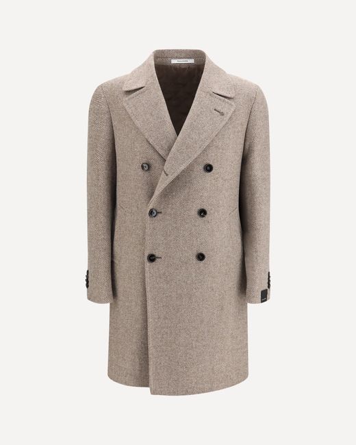 Tagliatore Natural Chevron Coat for men