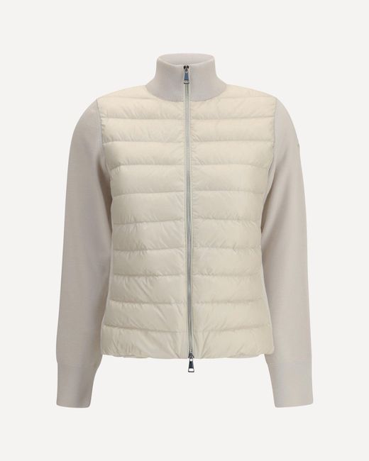 Giacca Imbottita Con Maniche di Moncler in White