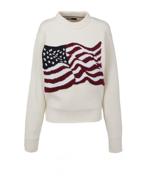 Tommy Hilfiger White American Flag Knitted Jumper