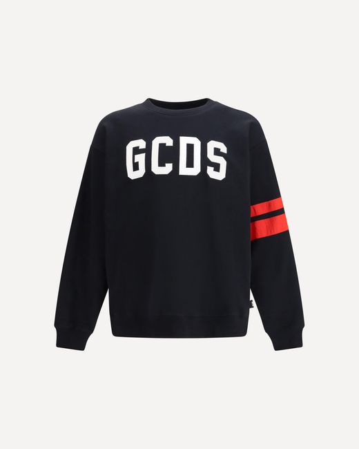 Gcds Black Crewneck Sweatshirt With Band Logo for men