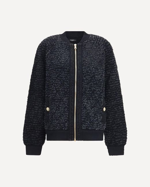 Balmain Blue Zip Jacket With Sequin Details