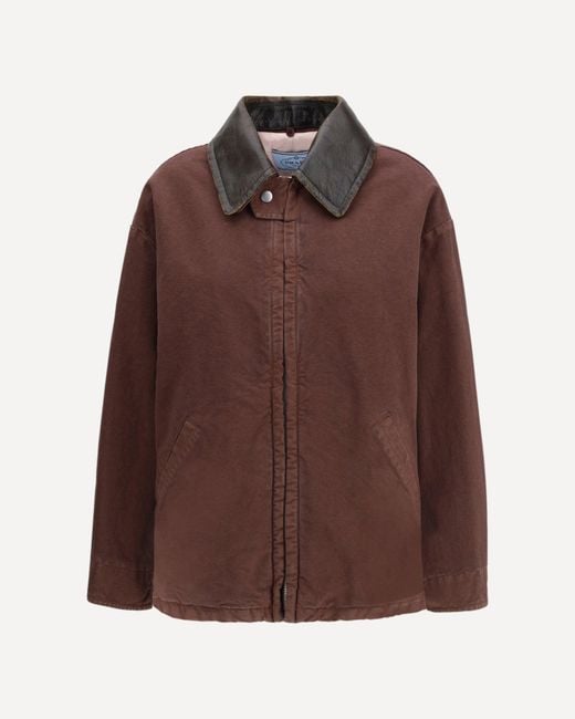 Prada Brown Canvas Old Peacoat