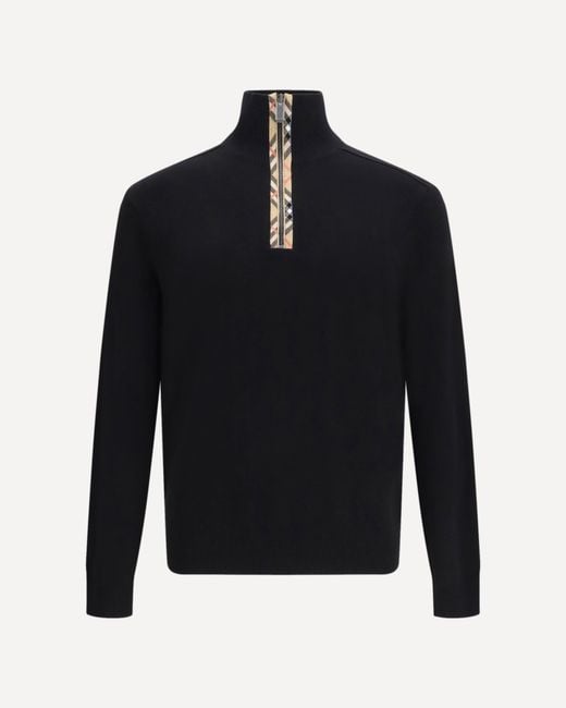 Burberry Blue Check Wool Sweater for men