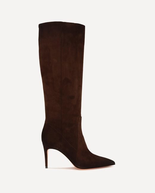 Santoni Brown Pointed High Boots