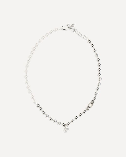 McQueen Natural Pearl Skull Necklace for men
