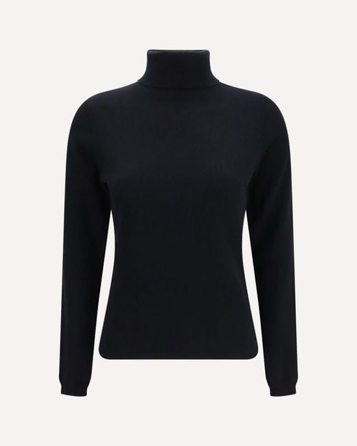 Allude Blue Cashmere Turtleneck Sweater