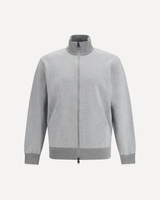 Brioni Gray Zip Sweatshirt for men
