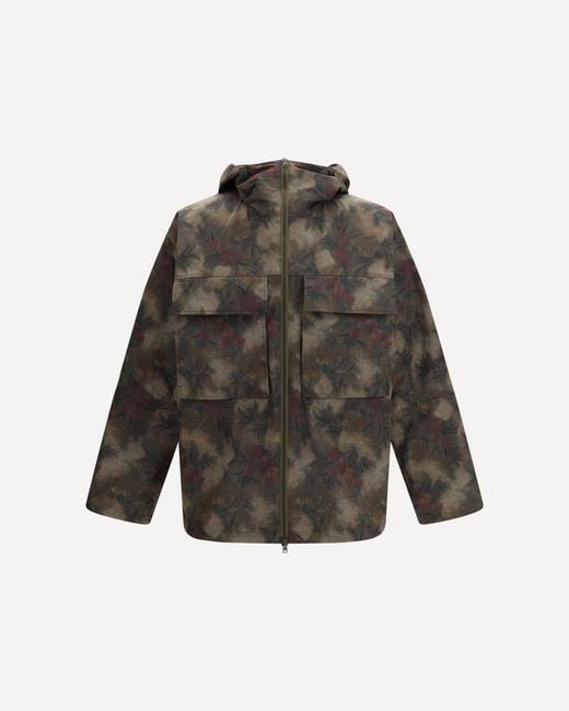 Herno Gray Ripstop Parka With Tropical Pattern for men