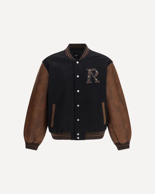 Represent Black Vintage Varsity Jacket for men