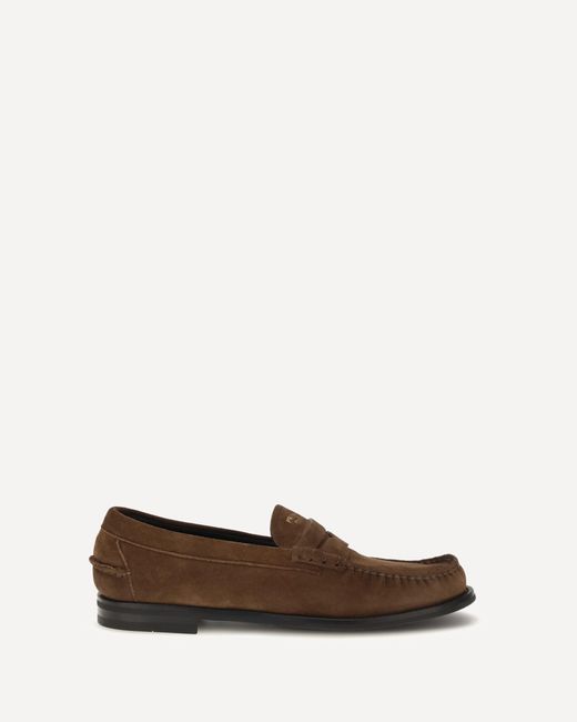 Prada White Suede Loafers for men