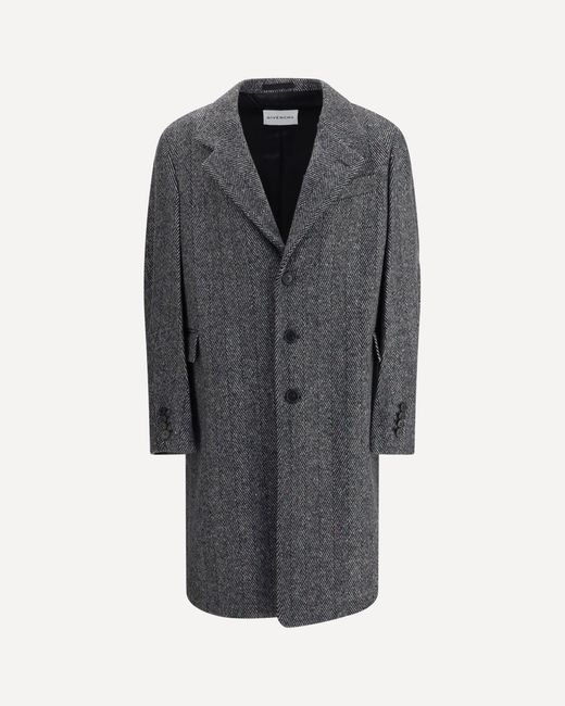 Givenchy Gray Herringbone Coat for men