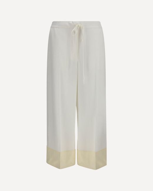 Totême White Drawstring Satin Pants