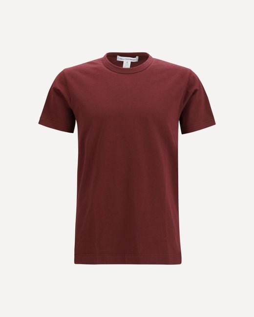 Comme des Garçons Red Short-Sleeved Cotton Crewneck T-Shirt for men