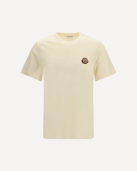Moncler Natural Cotton Jersey T-Shirt With Logo for men