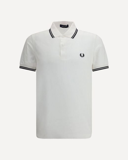 Fred Perry White M3600 Cotton Piqué Polo for men