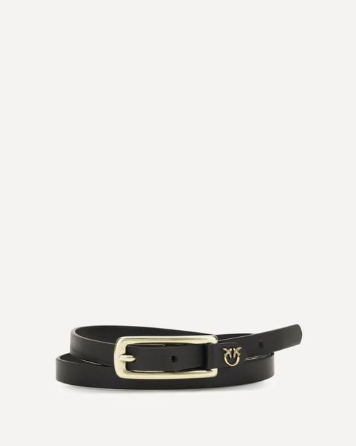 Pinko White Slim Leather Belt