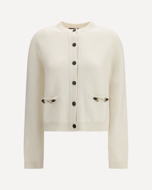 Gucci Natural Wool And Cashmere Cardigan