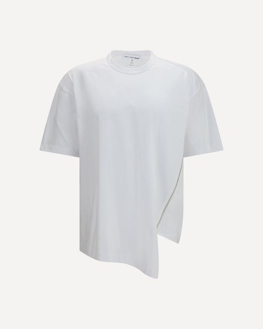 Comme des Garçons White Cotton T-Shirt With Side Zipper for men