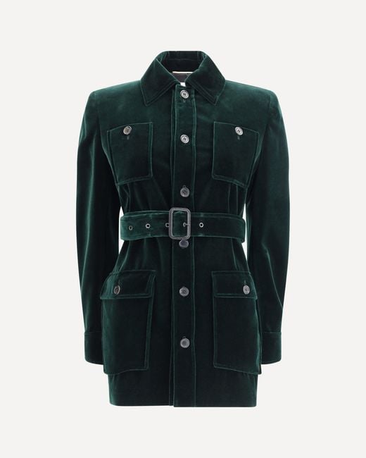 Saint Laurent Green Velvet Saharan Jacket