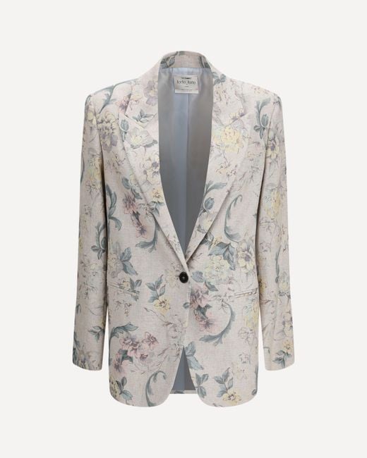 Forte_forte White Forte_Forte "Peonia My Love" Hopsack Linen-Blend Jacket