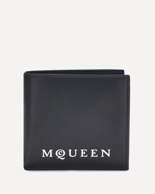McQueen Black Logoed Wallet for men