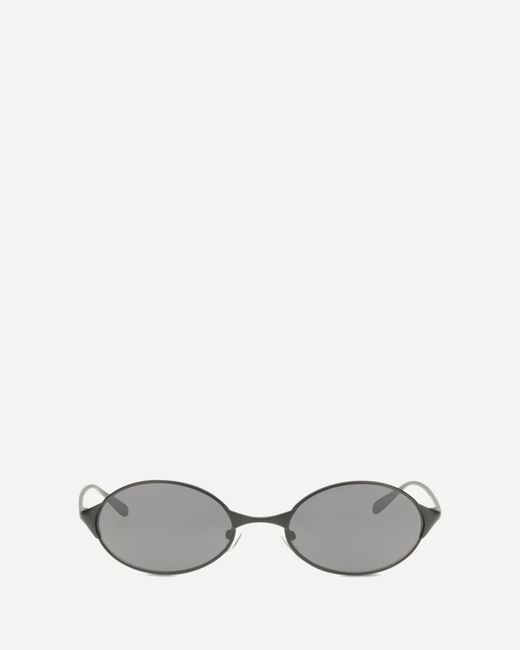 McQueen Gray Neo Oval Sunglasses