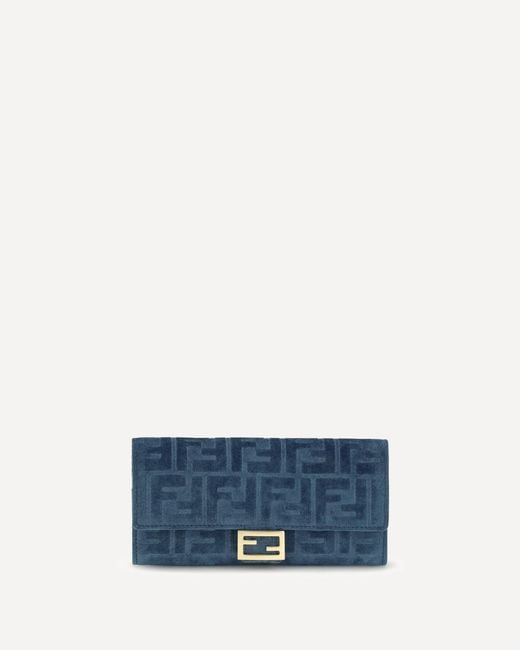 Fendi Blue Ff Denim Clutch Bag