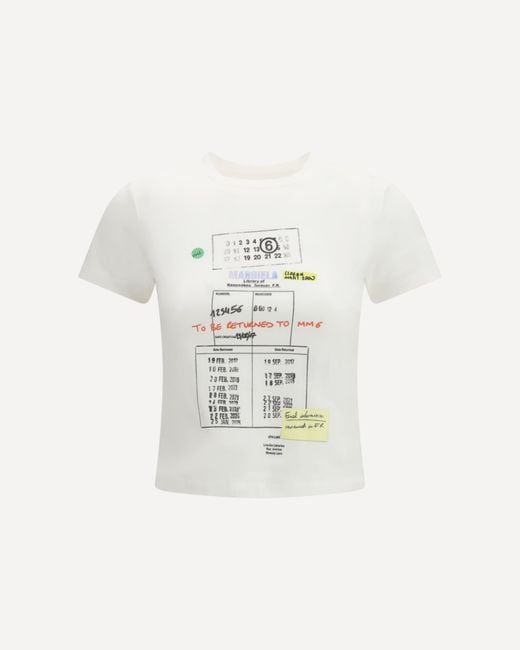 MM6 by Maison Margiela White Cotton T-Shirt