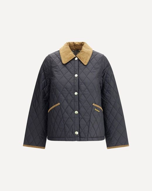 Barbour Blue Liddesdale Cropped Icons Quilted Jacket