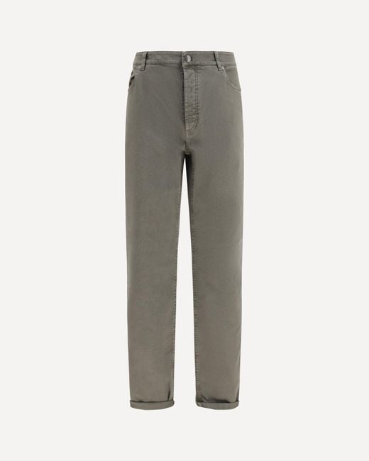 Brunello Cucinelli Gray Jeans With Turn-Up Hem for men