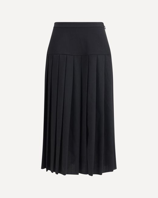 Alessandra Rich Black Pleated Midi Skirt