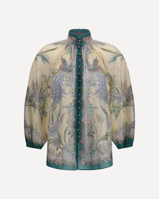 Zimmermann Blue Indra Ruffle Shirt