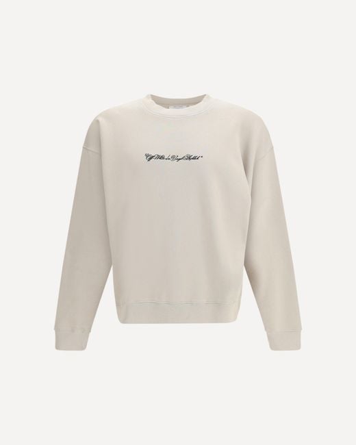 Off-White c/o Virgil Abloh White Script Arrow Crewneck Sweatshirt for men
