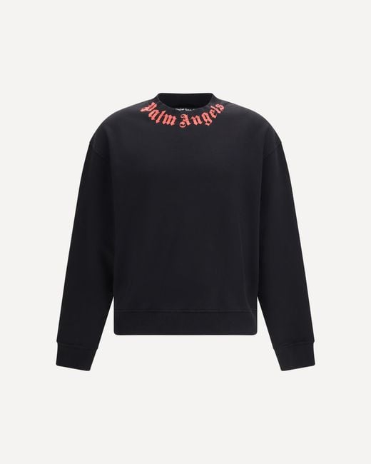 Palm Angels Blue Neck Logo Sweatshirt for men