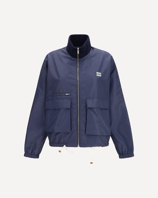 Miu Miu Blue Technical Canvas Jacket