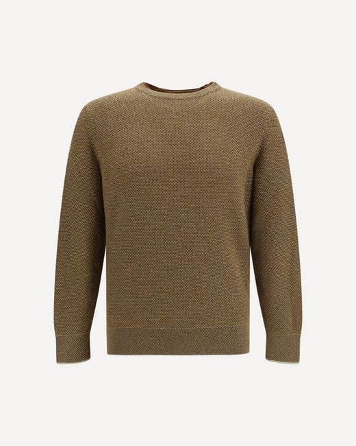 Loro Piana Green Varallo Crew Neck Sweater for men