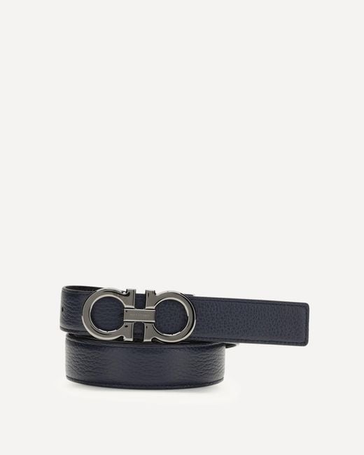 Ferragamo White Reversible And Adjustable Gancini Belt for men
