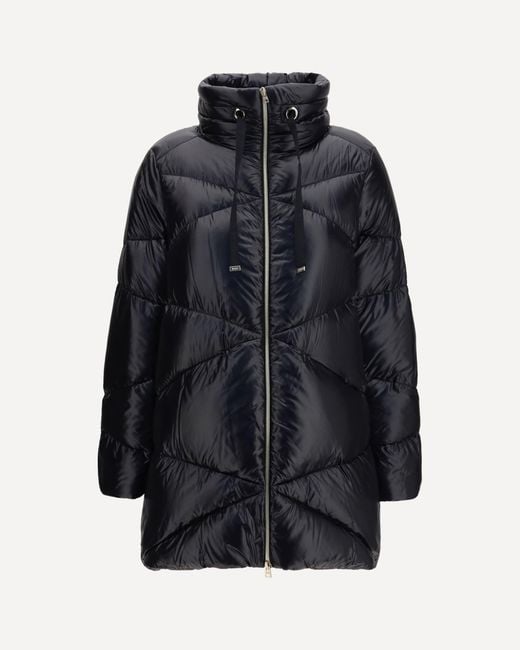 Herno Blue Quilted Drawstring Down Jacket