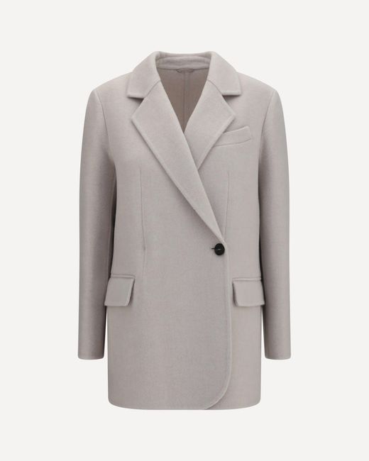 Brunello Cucinelli Gray Single-Breasted Wool And Cashmere Jacket