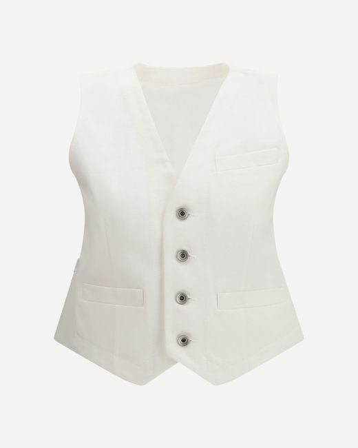 Sacai White Denim Vest